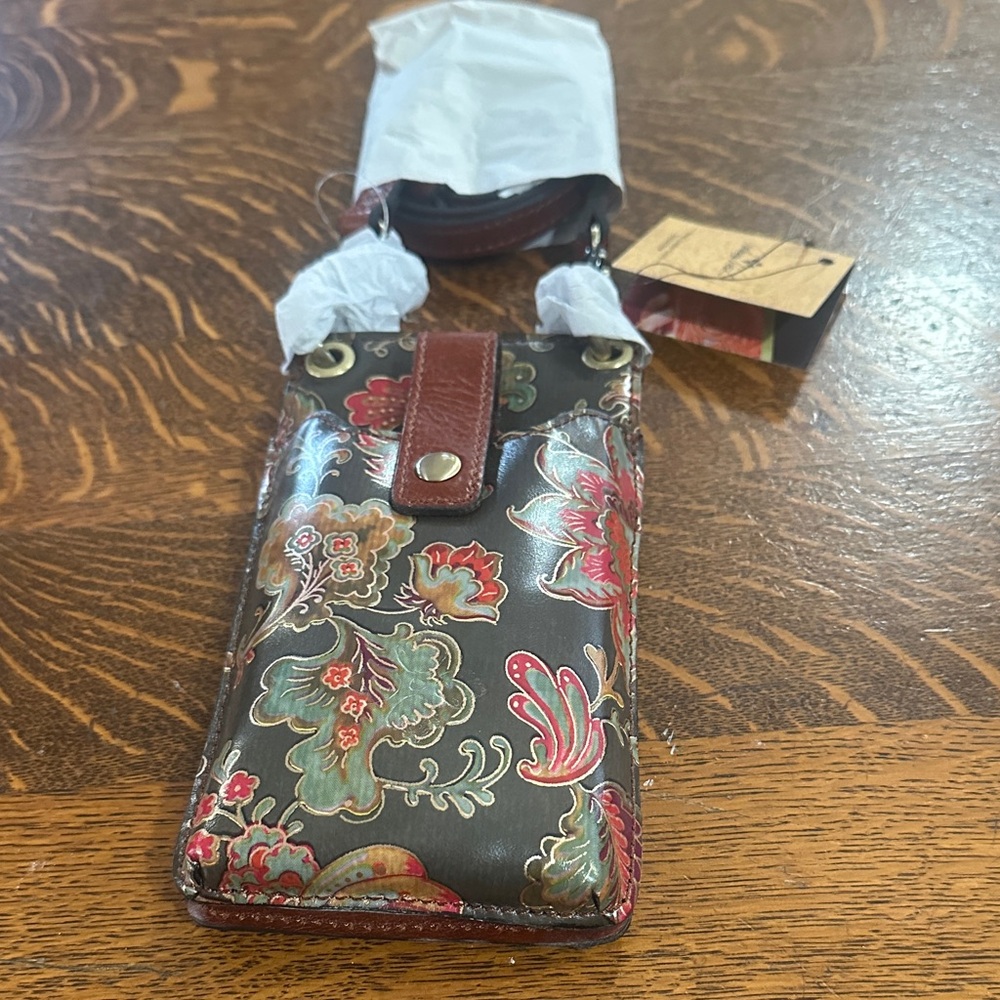 Patricia Nash Multicolor Floral Leather Crossbody